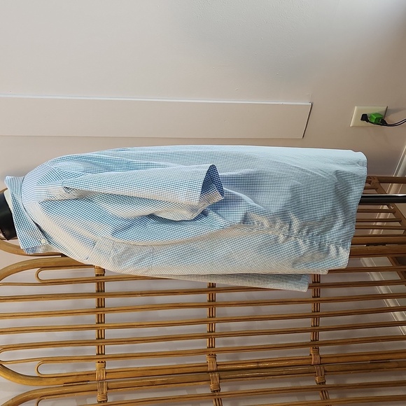 Eddie Bauer wrinkle resistant relaxed fit blue checkered sz L casual shirt - Picture 7 of 10